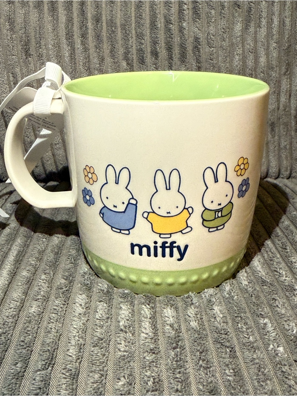 miffy Ceramic Mug with Light Green Interior and Floral Accents - Picture 3 of 6